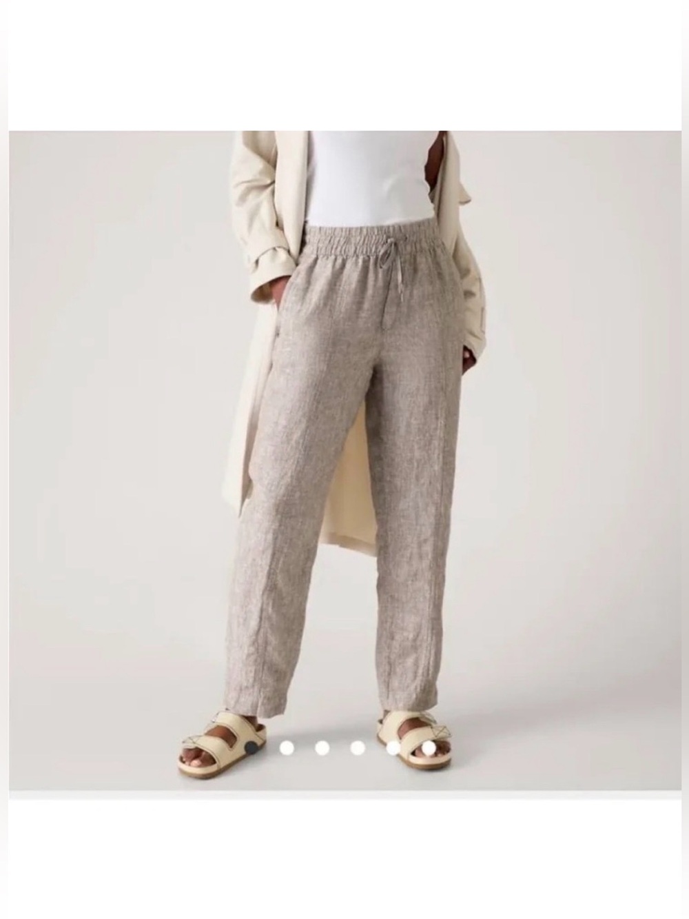 Athleta Retreat Linen Pants Sz S Tall beige